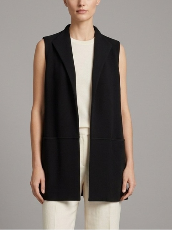 Lafayette 148 New York Jackets & Blazers - Lafayette 148 New York | Black Ponte Knit Longline Vest - Small